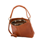 Borsa a spalla da donna 100% pelle 5541-Cognac I Fratelli