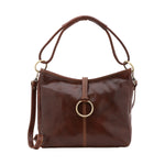 Borsa a spalla da donna 100% pelle 5541-Marrone I Fratelli