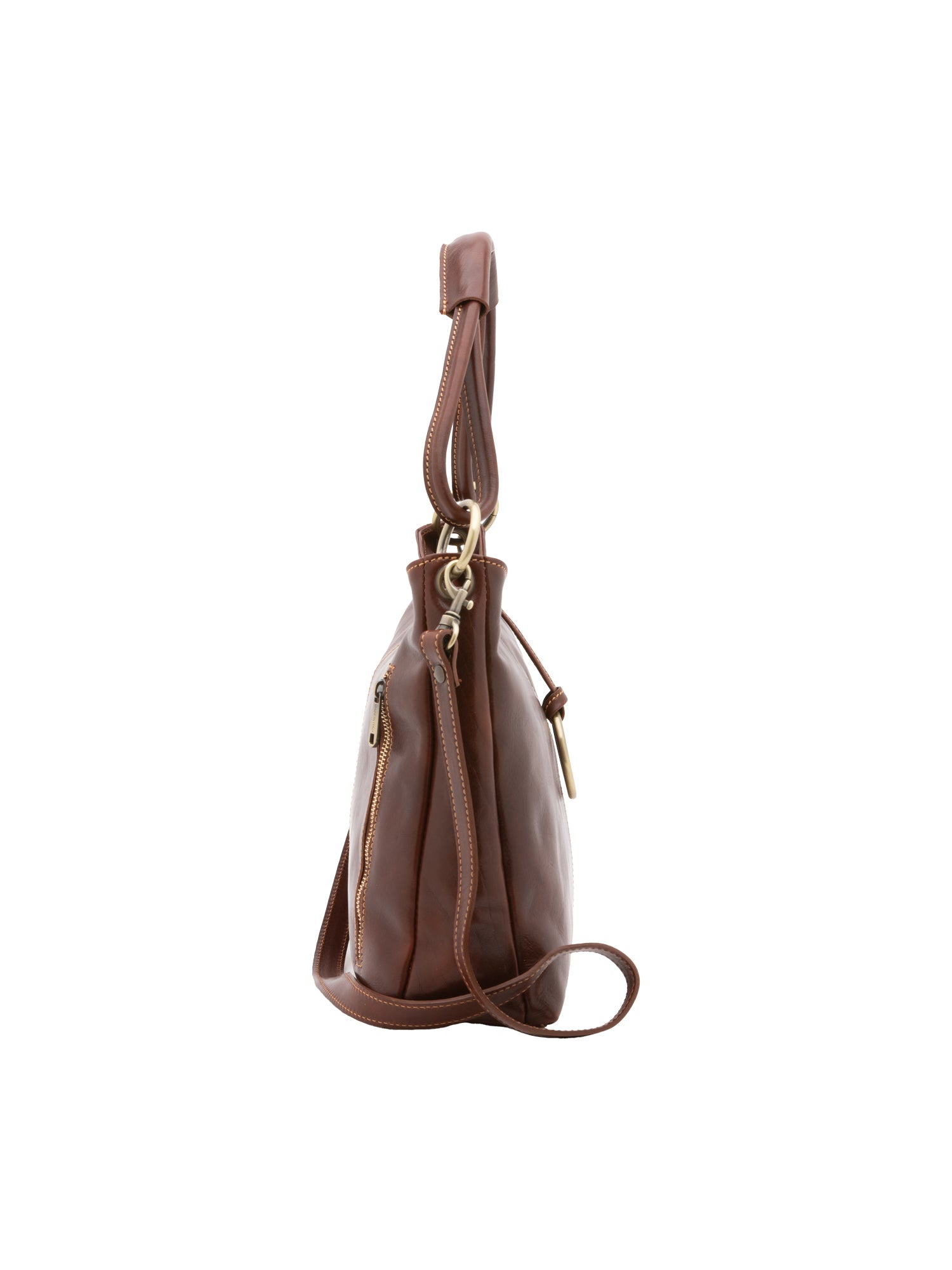 Borsa a spalla da donna 100% pelle 5541-Marrone I Fratelli