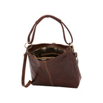 Borsa a spalla da donna 100% pelle 5541-Marrone I Fratelli