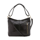 Borsa a spalla da donna 100% pelle 5541-Nero I Fratelli