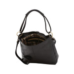 Borsa a spalla da donna 100% pelle 5541-Nero I Fratelli