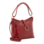 Borsa a spalla da donna 100% pelle 5541-Rosso I Fratelli
