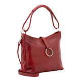 Borsa a spalla da donna 100% pelle 5541-Rosso I Fratelli