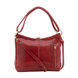 Borsa a spalla da donna 100% pelle 5541-Rosso I Fratelli
