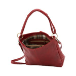 Borsa a spalla da donna 100% pelle 5541-Rosso I Fratelli