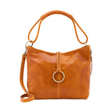 Borsa a spalla da donna 100% pelle 5541-Senape I Fratelli