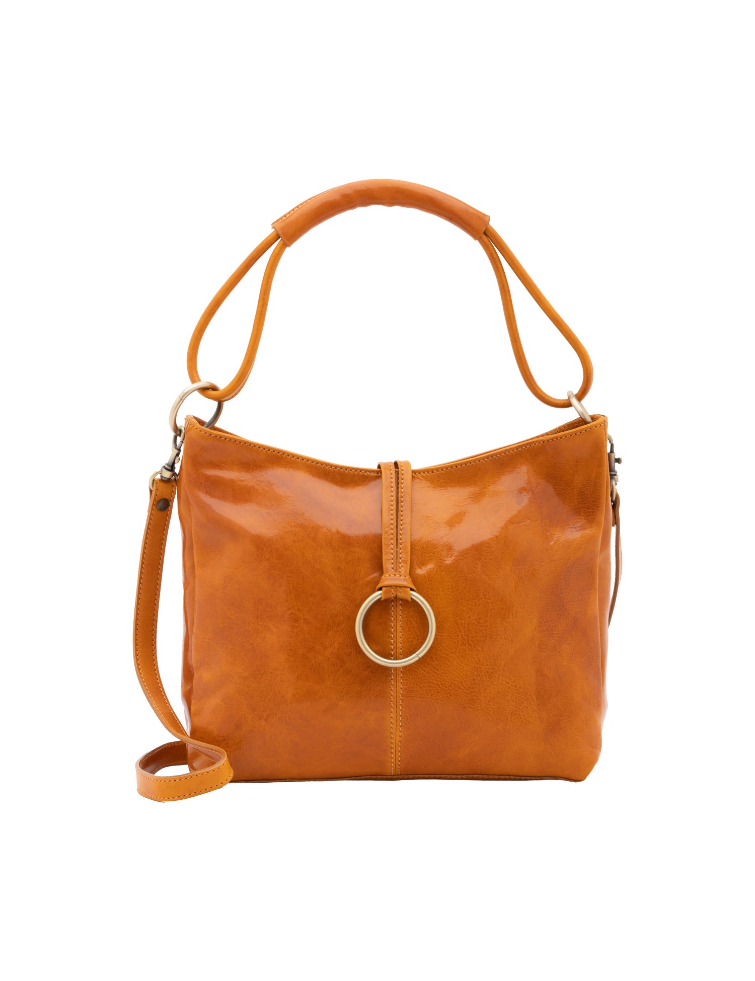 Borsa a spalla da donna 100% pelle 5541-Senape I Fratelli