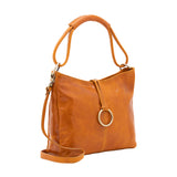 Borsa a spalla da donna 100% pelle 5541-Senape I Fratelli
