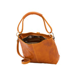 Borsa a spalla da donna 100% pelle 5541-Senape I Fratelli