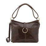 Borsa a spalla da donna 100% pelle 5541-Tmoro I Fratelli
