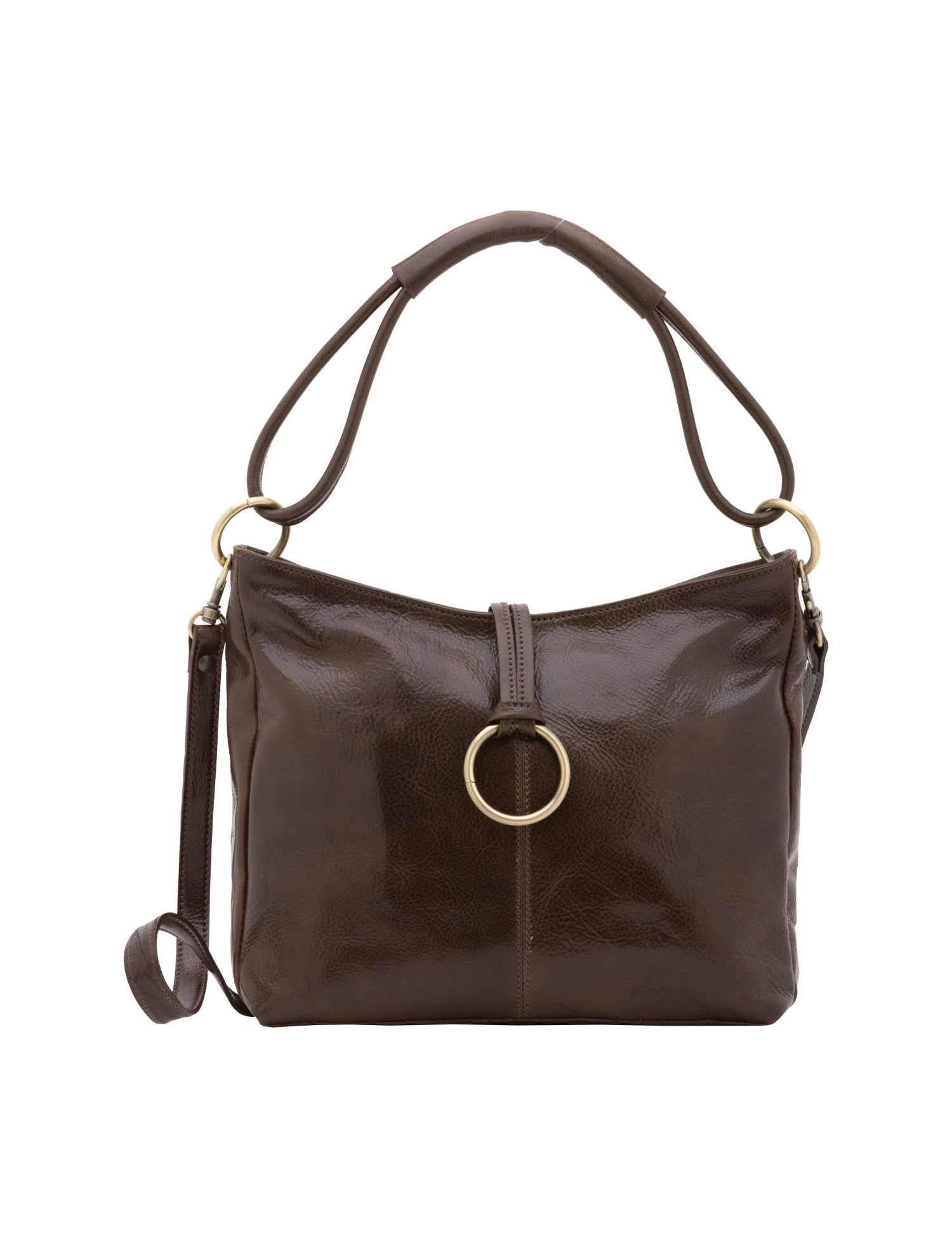 Borsa a spalla da donna 100% pelle 5541-Tmoro I Fratelli