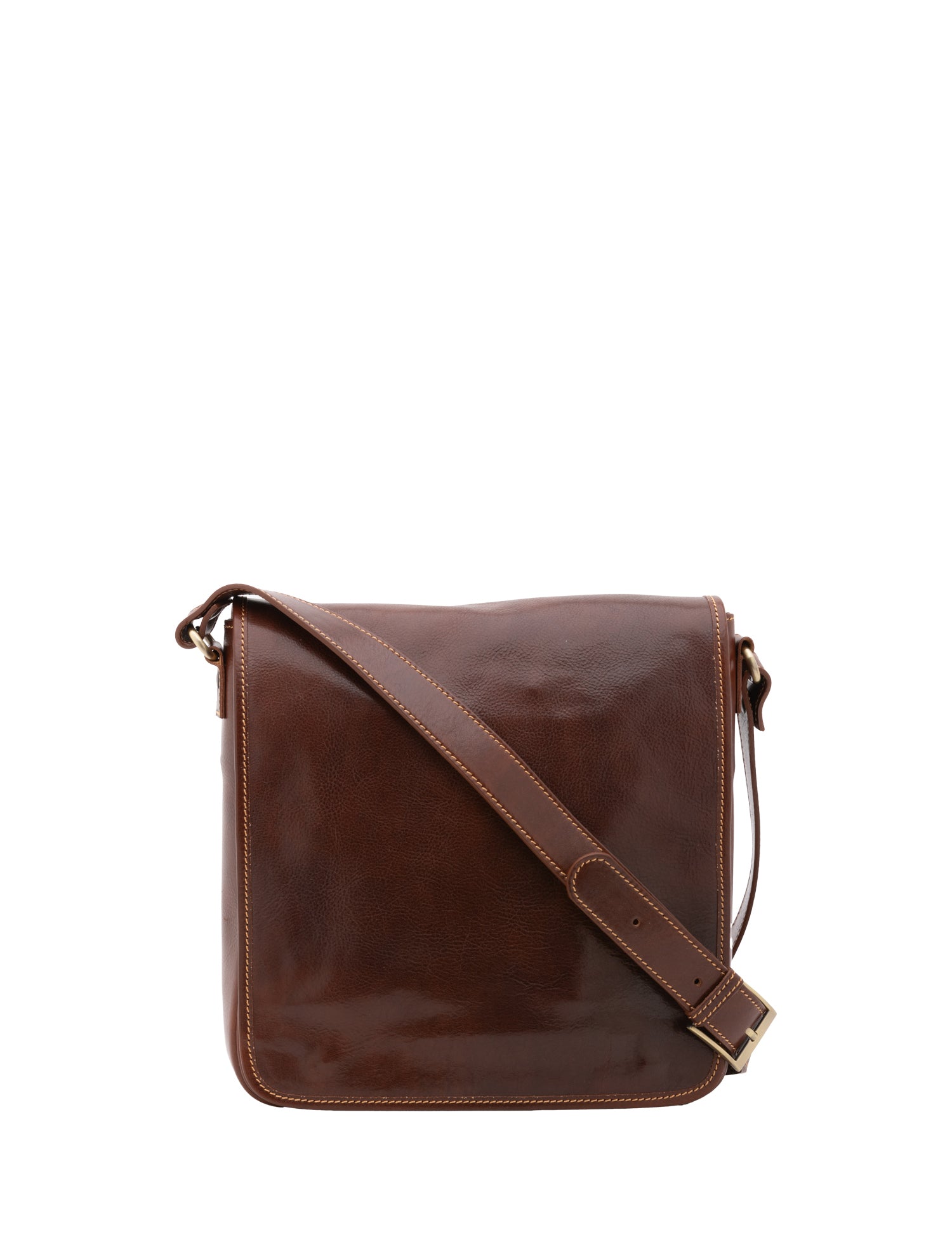 Borsa a tracolla da uomo in vera pelle Made in Italy 5543-Marrone I Fratelli