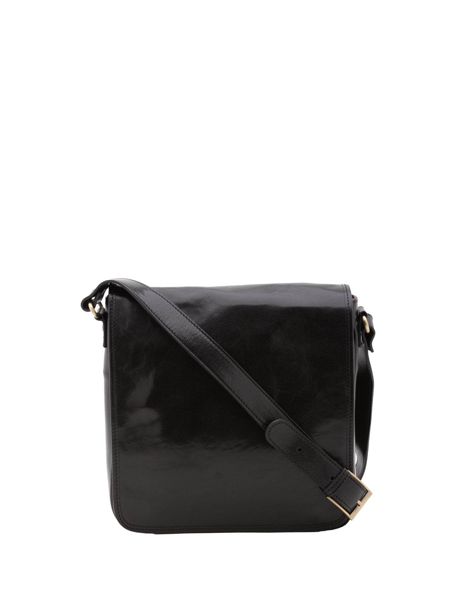 Borsa a tracolla da uomo in vera pelle Made in Italy 5543-Nero I Fratelli