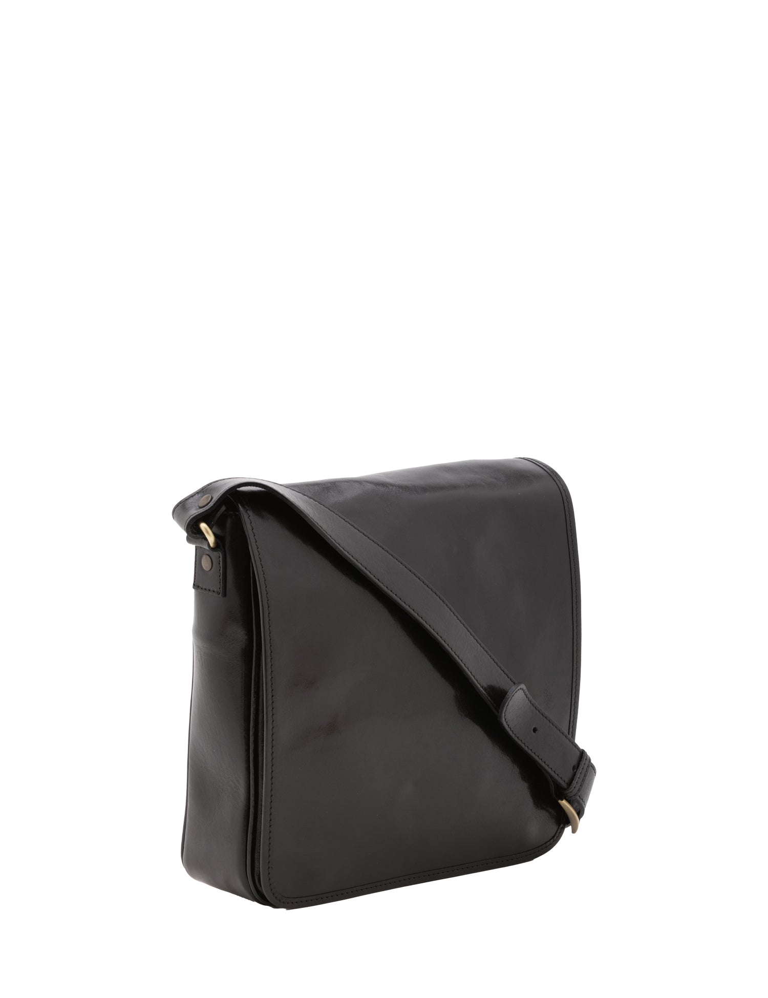 Borsa a tracolla da uomo in vera pelle Made in Italy 5543-Nero I Fratelli