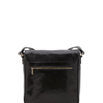 Borsa a tracolla da uomo in vera pelle Made in Italy 5543-Nero I Fratelli