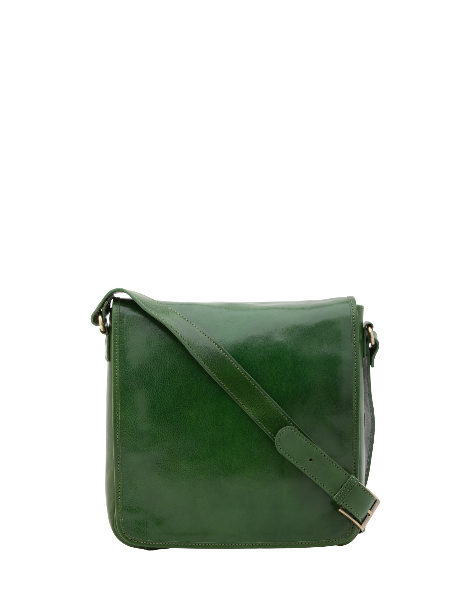 Borsa a tracolla da uomo in vera pelle Made in Italy 5543-Verde I Fratelli
