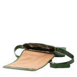 Borsa a tracolla da uomo in vera pelle Made in Italy 5543-Verde I Fratelli