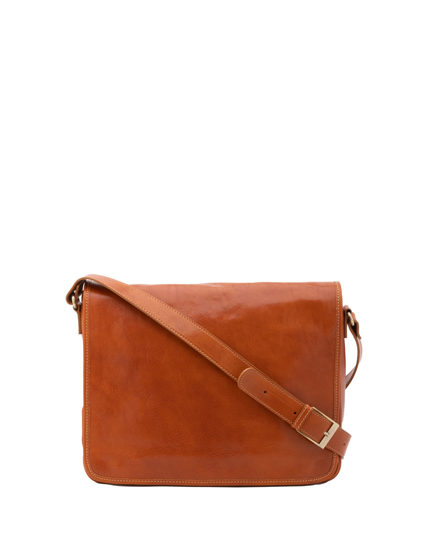Borsa a tracolla uomo in vera pelle Made in Italy 5544-Cognac I Fratelli