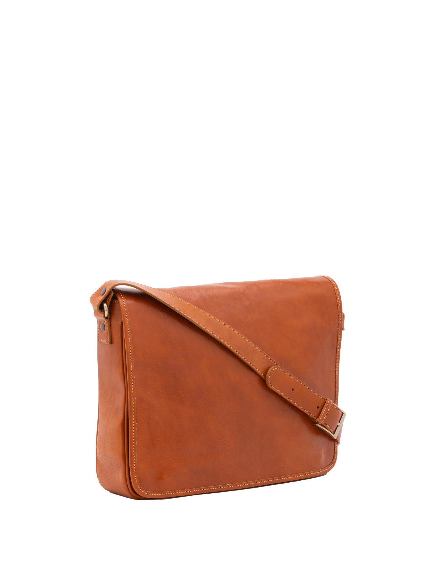 Borsa a tracolla uomo in vera pelle Made in Italy 5544-Cognac I Fratelli