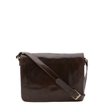 Borsa a tracolla uomo in vera pelle Made in Italy 5544-Tmoro I Fratelli