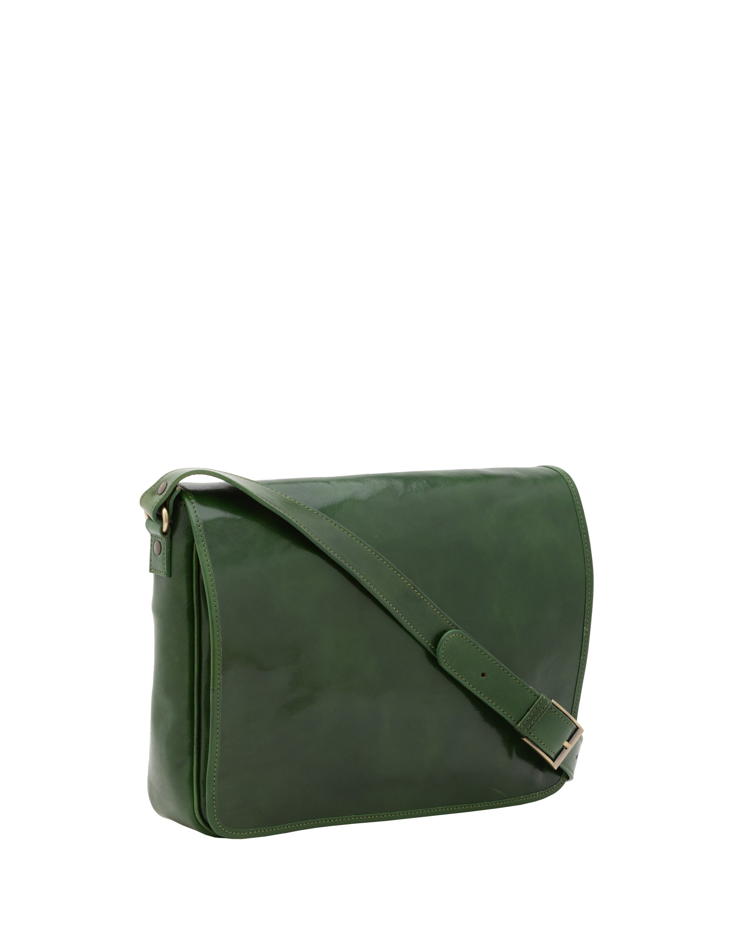 Borsa a tracolla uomo in vera pelle Made in Italy 5544-Verde I Fratelli