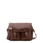Borsa a tracolla da donna Vera pelle 5545-Marrone I Fratelli