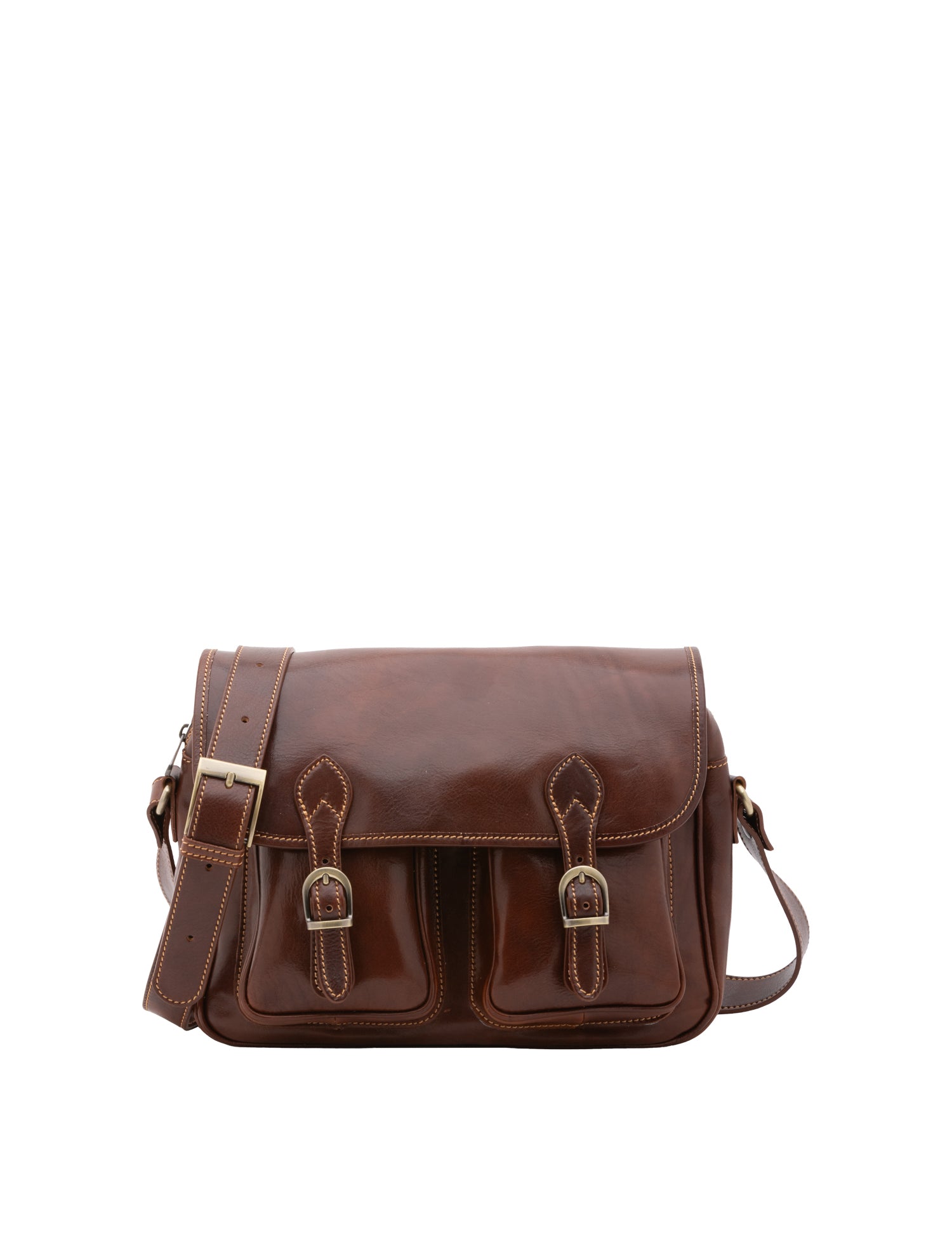Borsa a tracolla da donna Vera pelle 5545-Marrone I Fratelli
