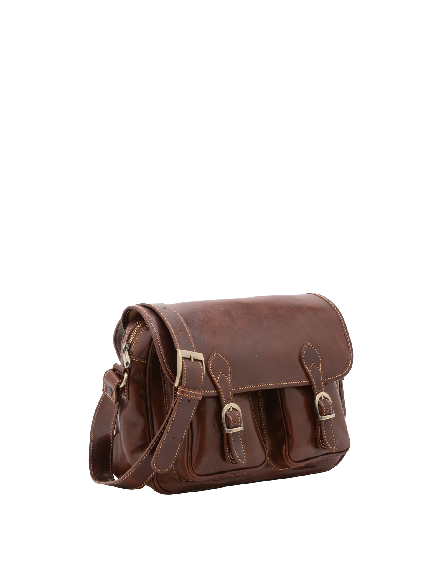 Borsa a tracolla da donna Vera pelle 5545-Marrone I Fratelli