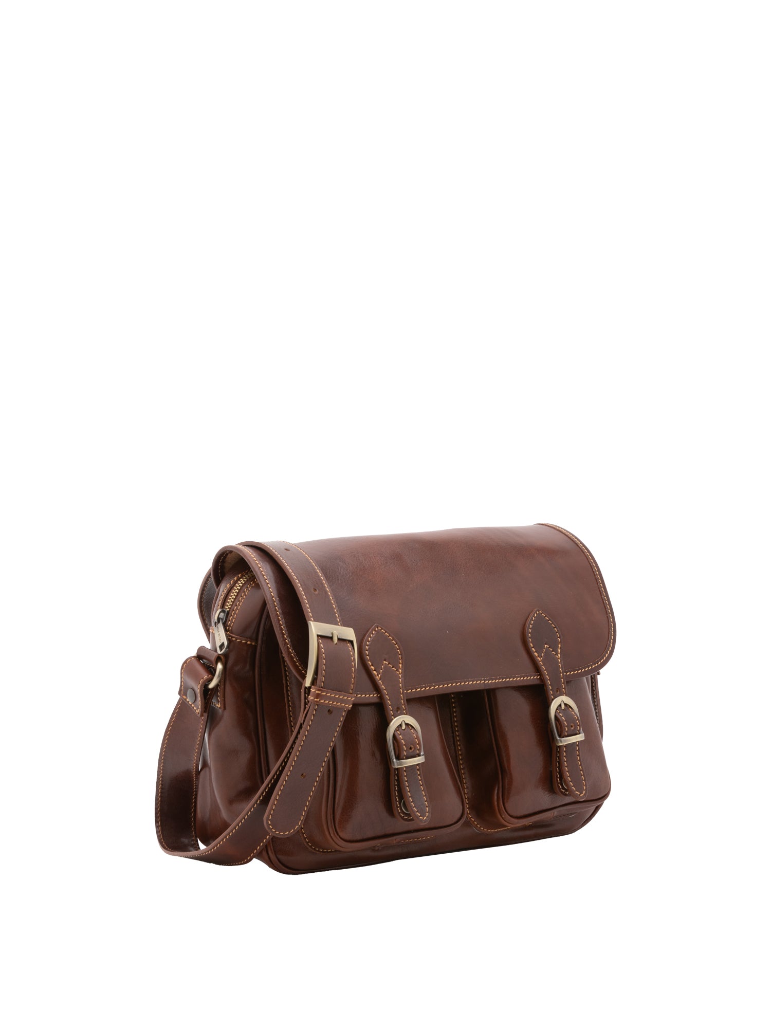 Borsa a tracolla da donna Vera pelle 5545-Marrone I Fratelli
