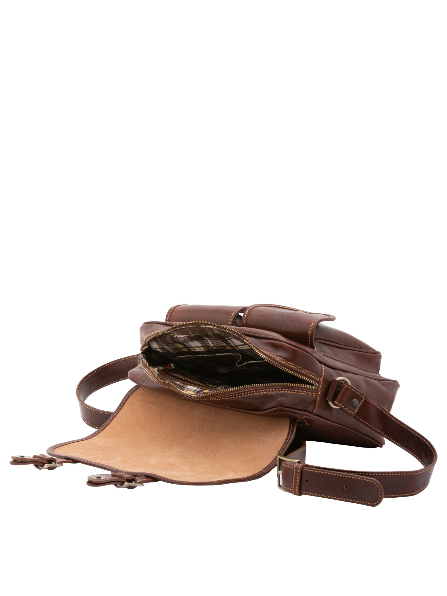 Borsa a tracolla da donna Vera pelle 5545-Marrone I Fratelli