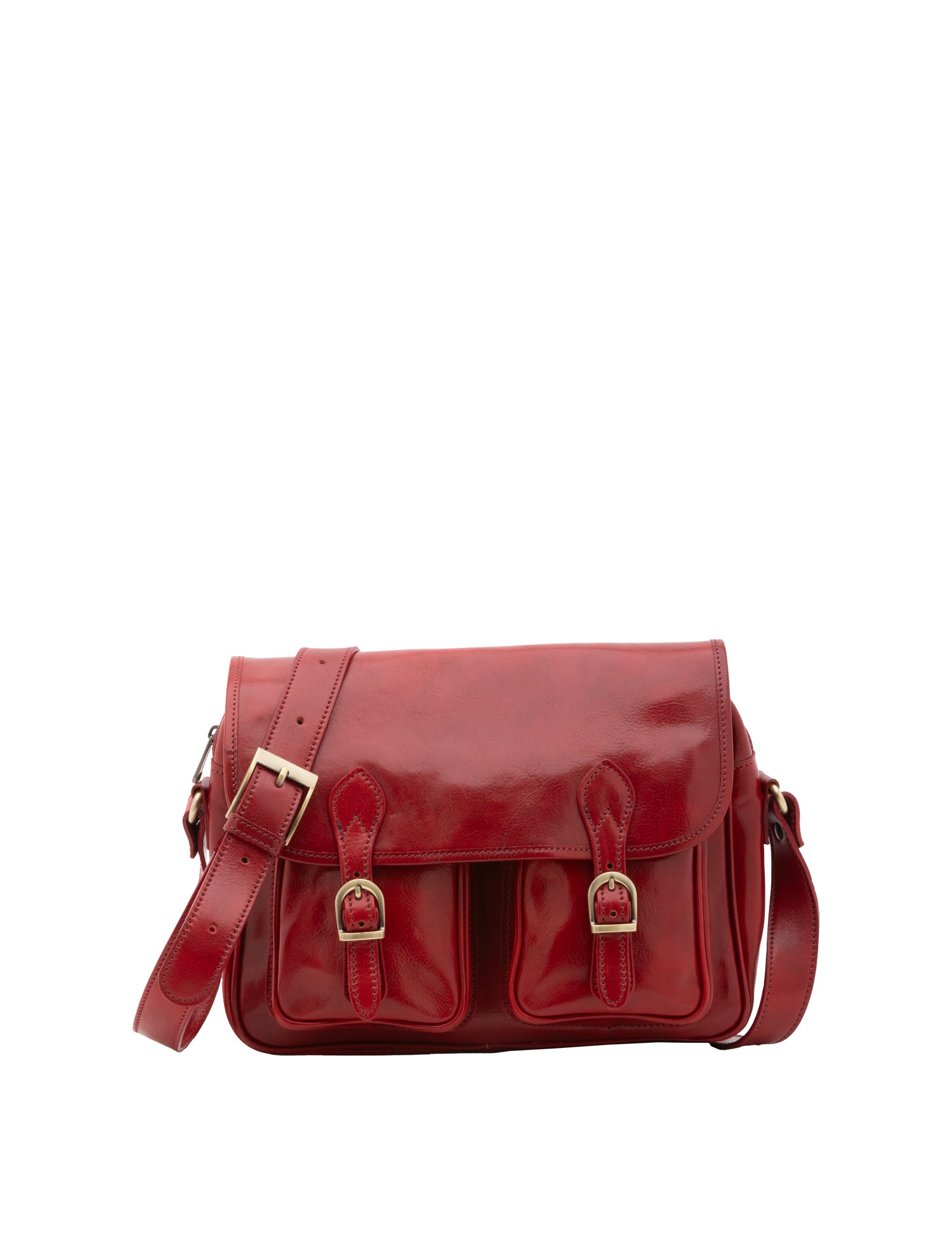 Borsa a tracolla da donna Vera pelle 5545-Rosso I Fratelli