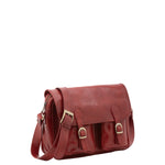 Borsa a tracolla da donna Vera pelle 5545-Rosso I Fratelli