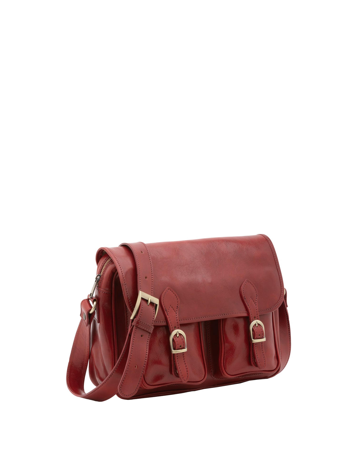 Borsa a tracolla da donna Vera pelle 5545-Rosso I Fratelli