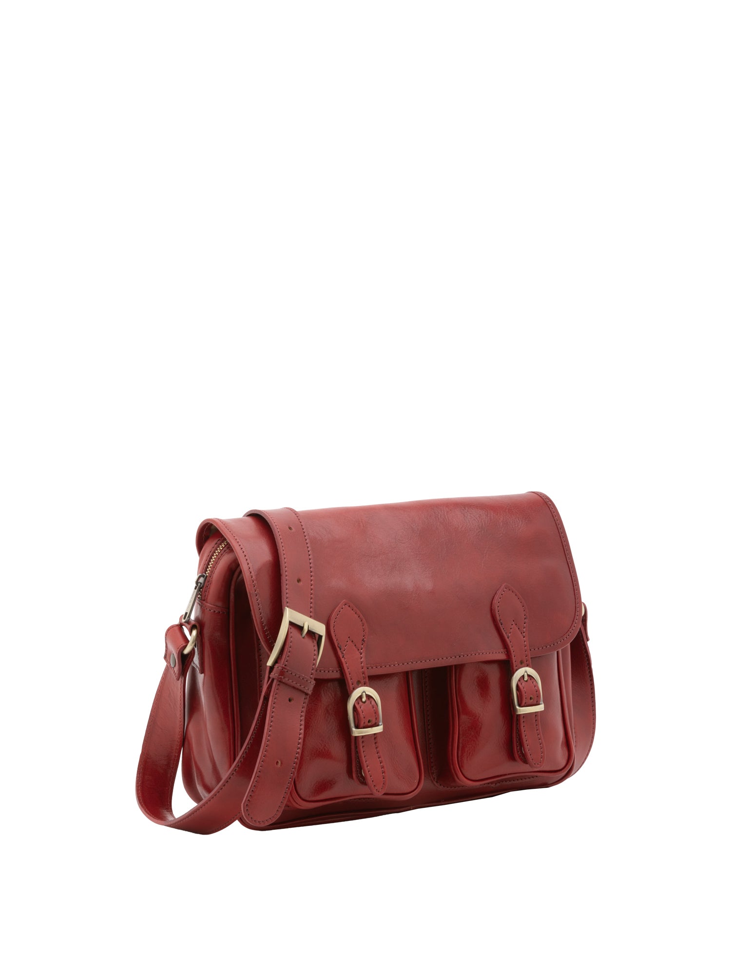 Borsa a tracolla da donna Vera pelle 5545-Rosso I Fratelli