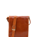 Borsa a tracolla uomo in vera pelle Made in Italy 5550-Cognac I Fratelli