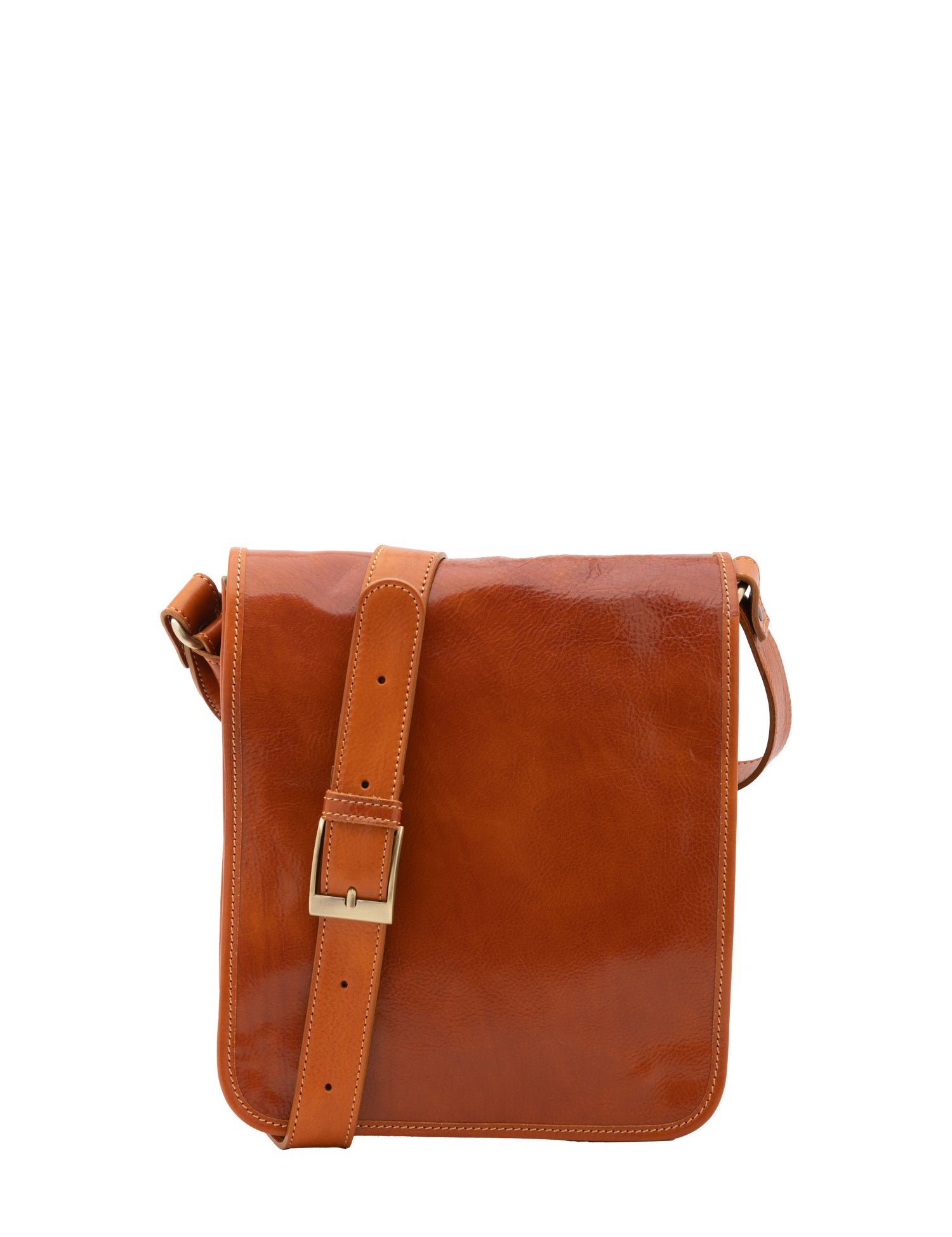 Borsa a tracolla uomo in vera pelle Made in Italy 5550-Cognac I Fratelli