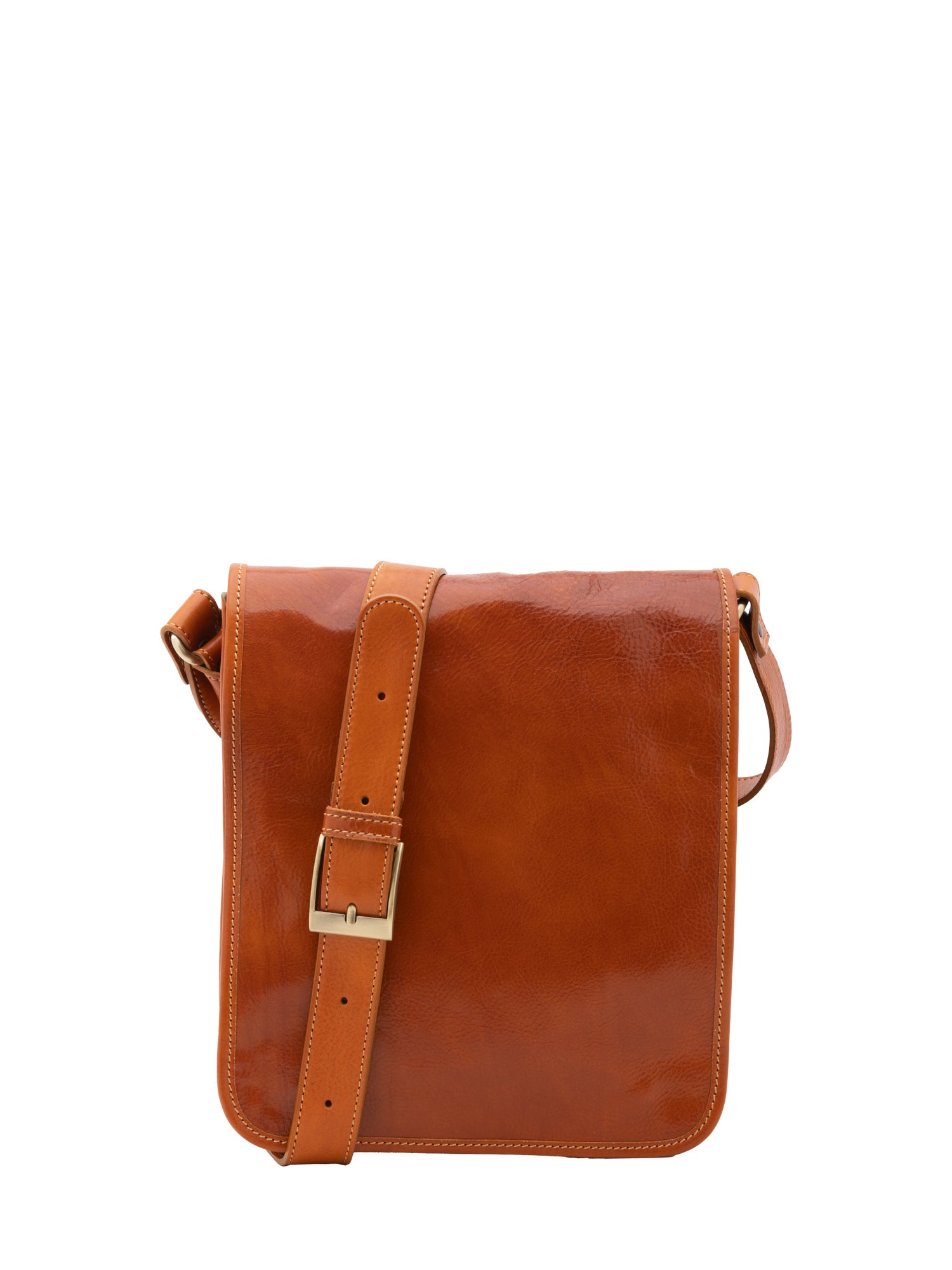Borsa a tracolla uomo in vera pelle Made in Italy 5550-Cognac I Fratelli