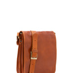 Borsa a tracolla uomo in vera pelle Made in Italy 5550-Cognac I Fratelli