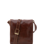 Borsa a tracolla uomo in vera pelle Made in Italy 5550-Marrone I Fratelli