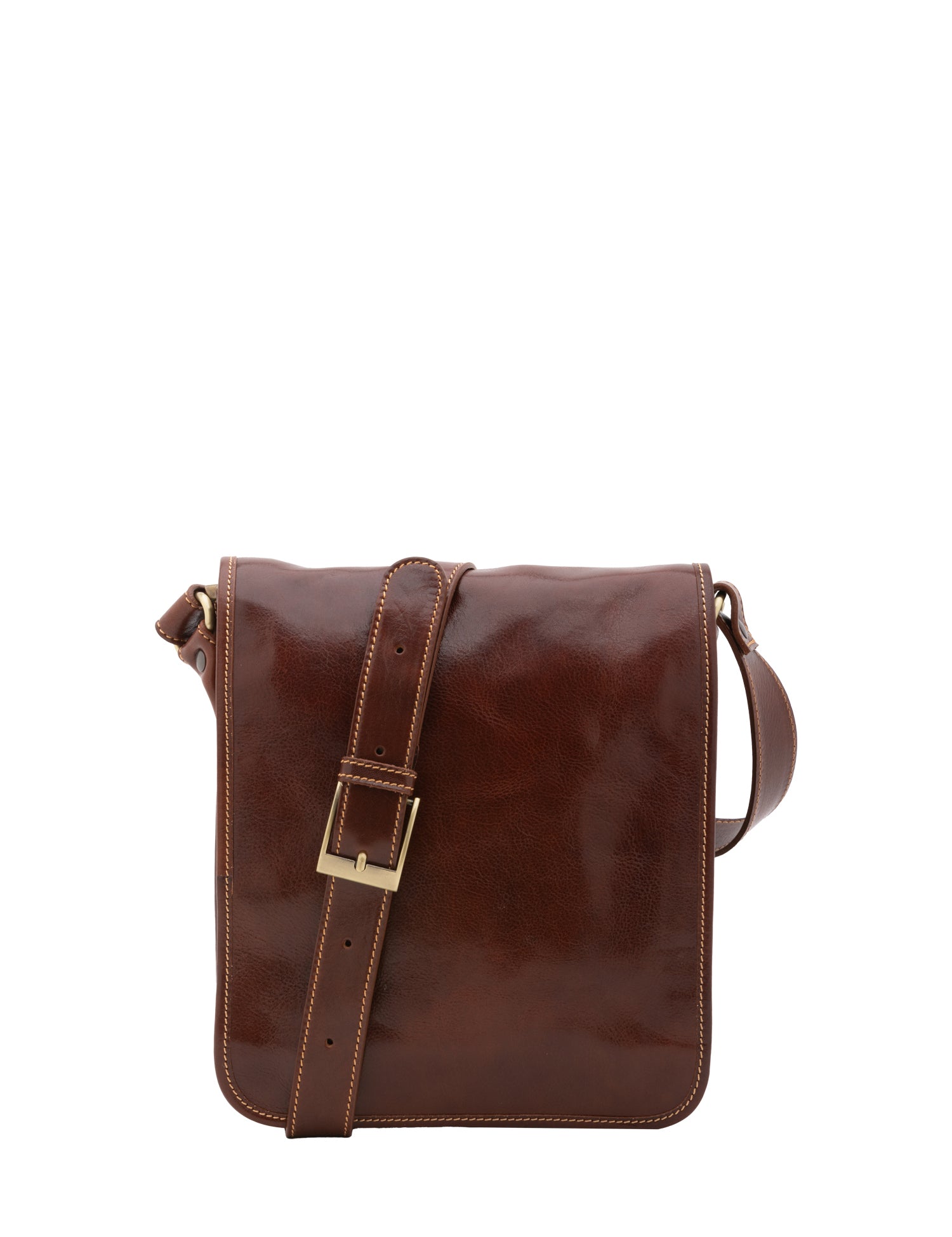 Borsa a tracolla uomo in vera pelle Made in Italy 5550-Marrone I Fratelli