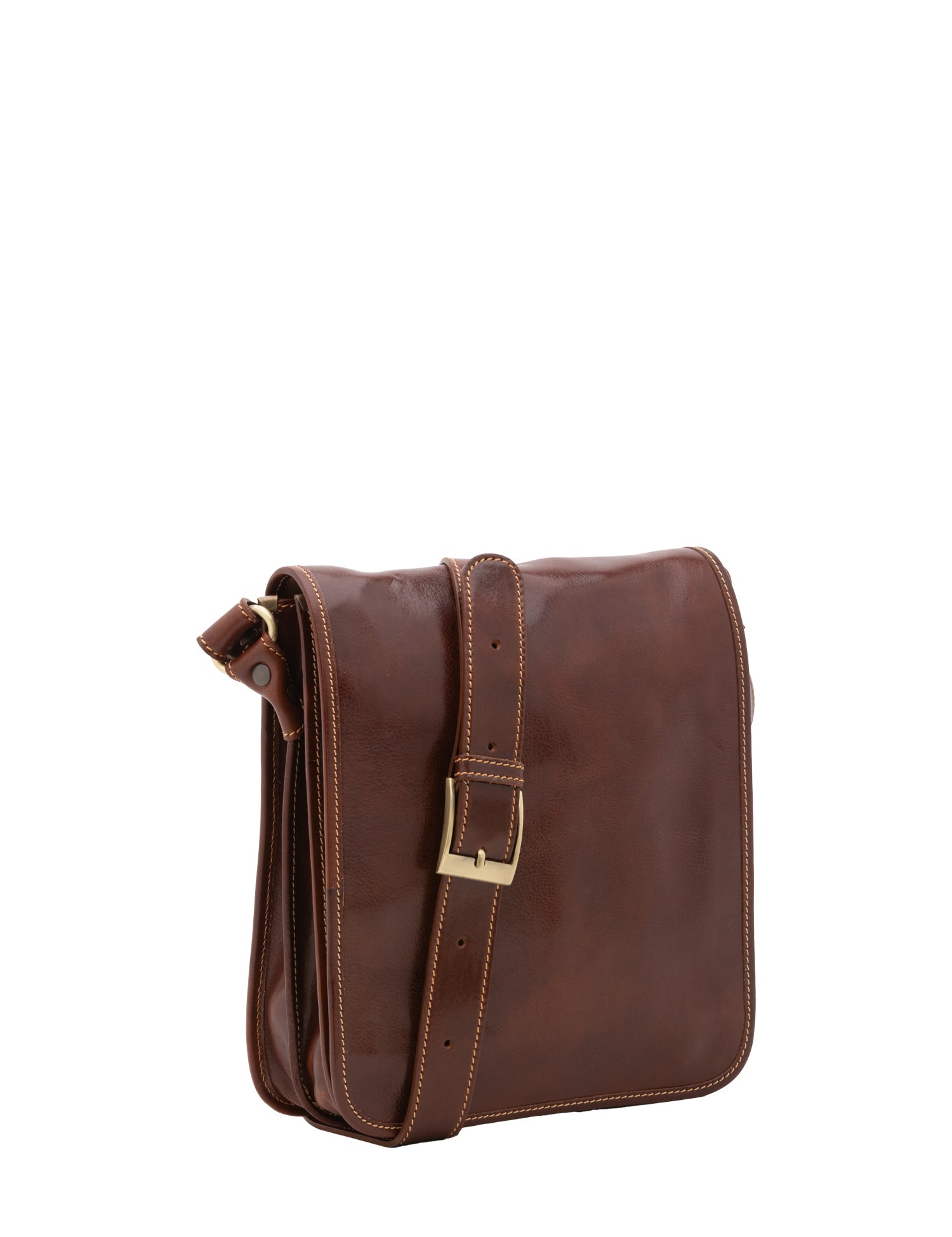 Borsa a tracolla uomo in vera pelle Made in Italy 5550-Marrone I Fratelli
