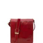 Borsa a tracolla uomo in vera pelle Made in Italy 5550-Rosso I Fratelli