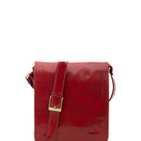 Borsa a tracolla uomo in vera pelle Made in Italy 5550-Rosso I Fratelli