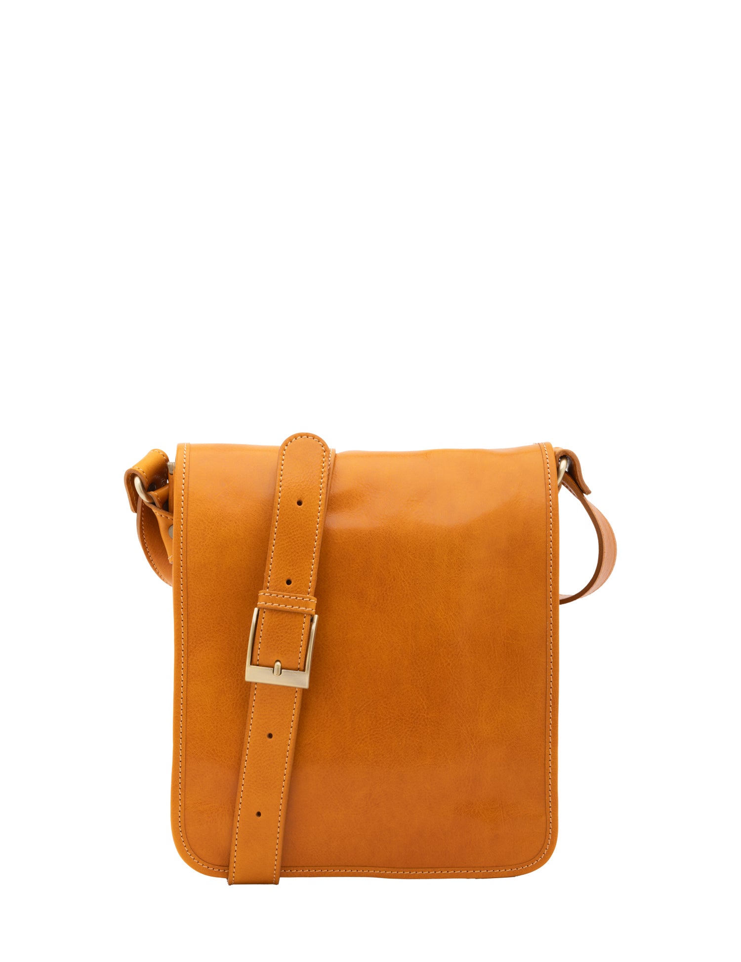 Borsa a tracolla uomo in vera pelle Made in Italy 5550-Senape I Fratelli