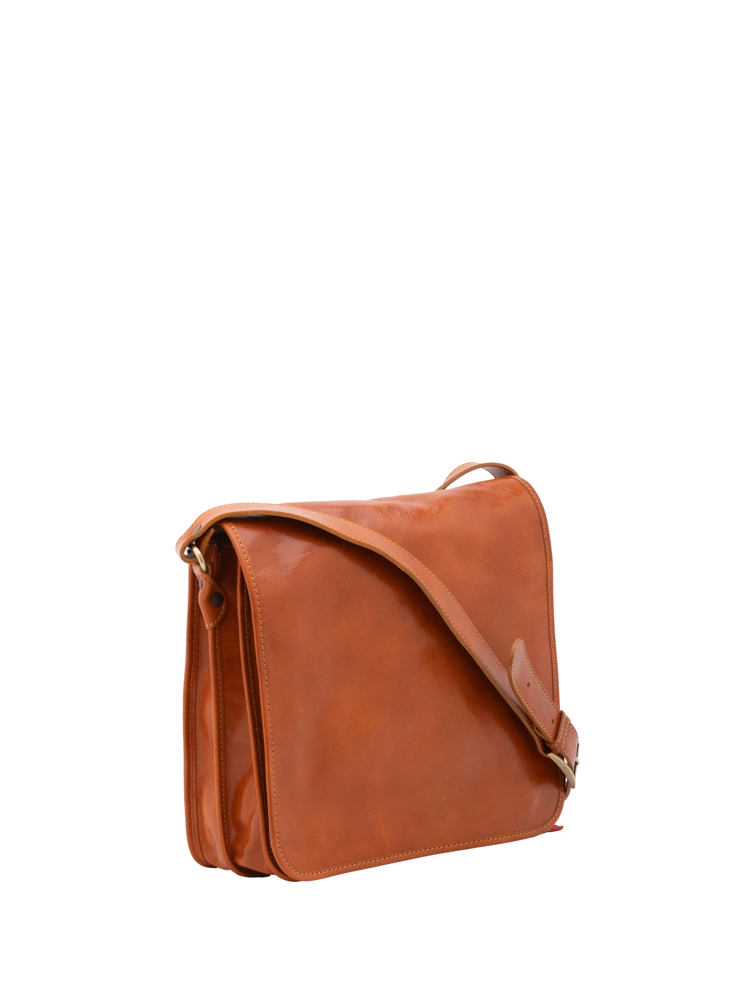 Borsa a tracolla uomo in vera pelle Made in Italy 5551-Cognac I Fratelli