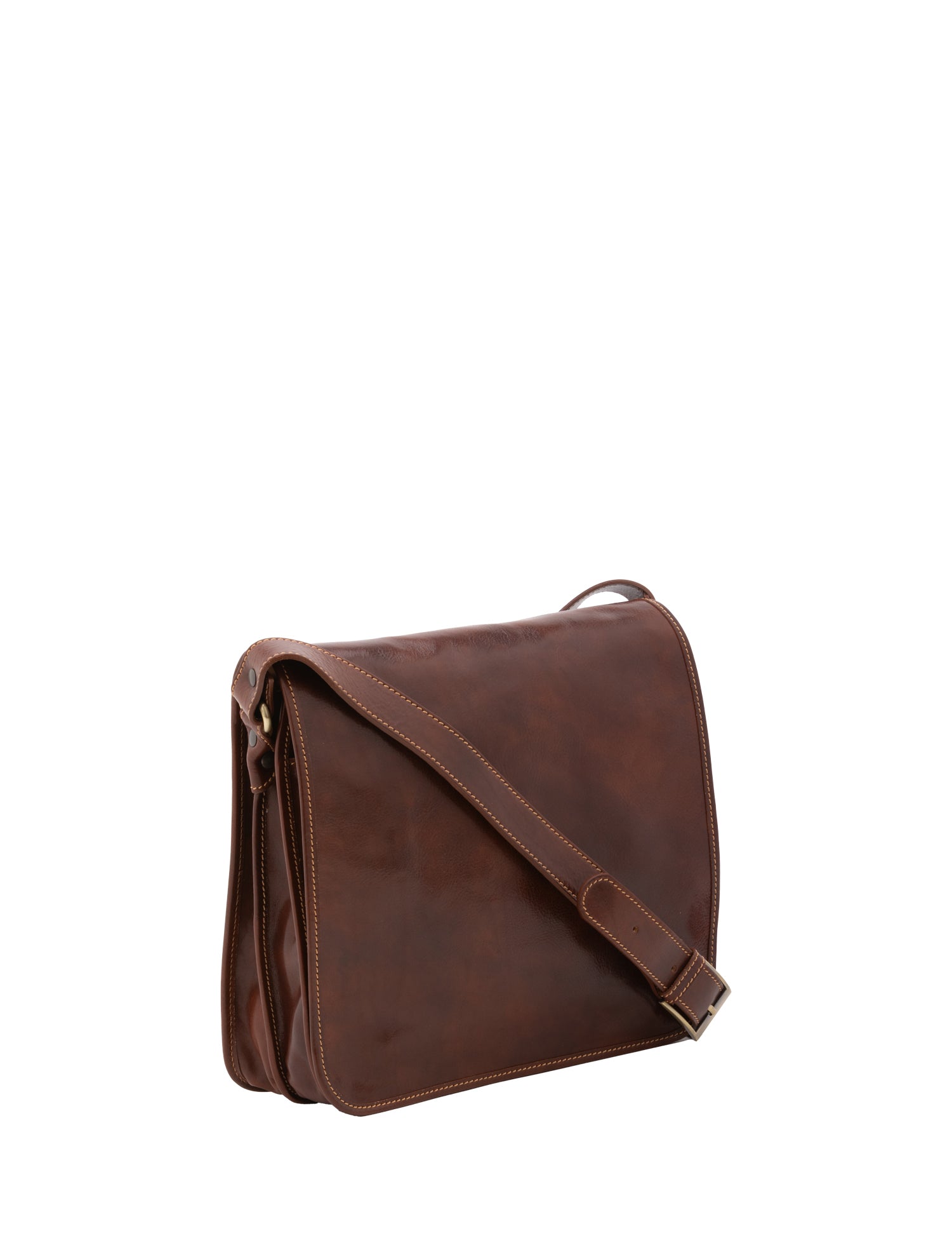 Borsa a tracolla uomo in vera pelle Made in Italy 5551-Marrone I Fratelli