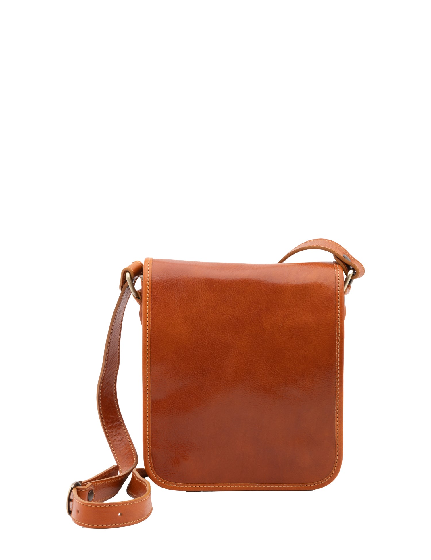 Borsa a tracolla uomo in vera pelle Made in Italy 5552-Cognac I Fratelli