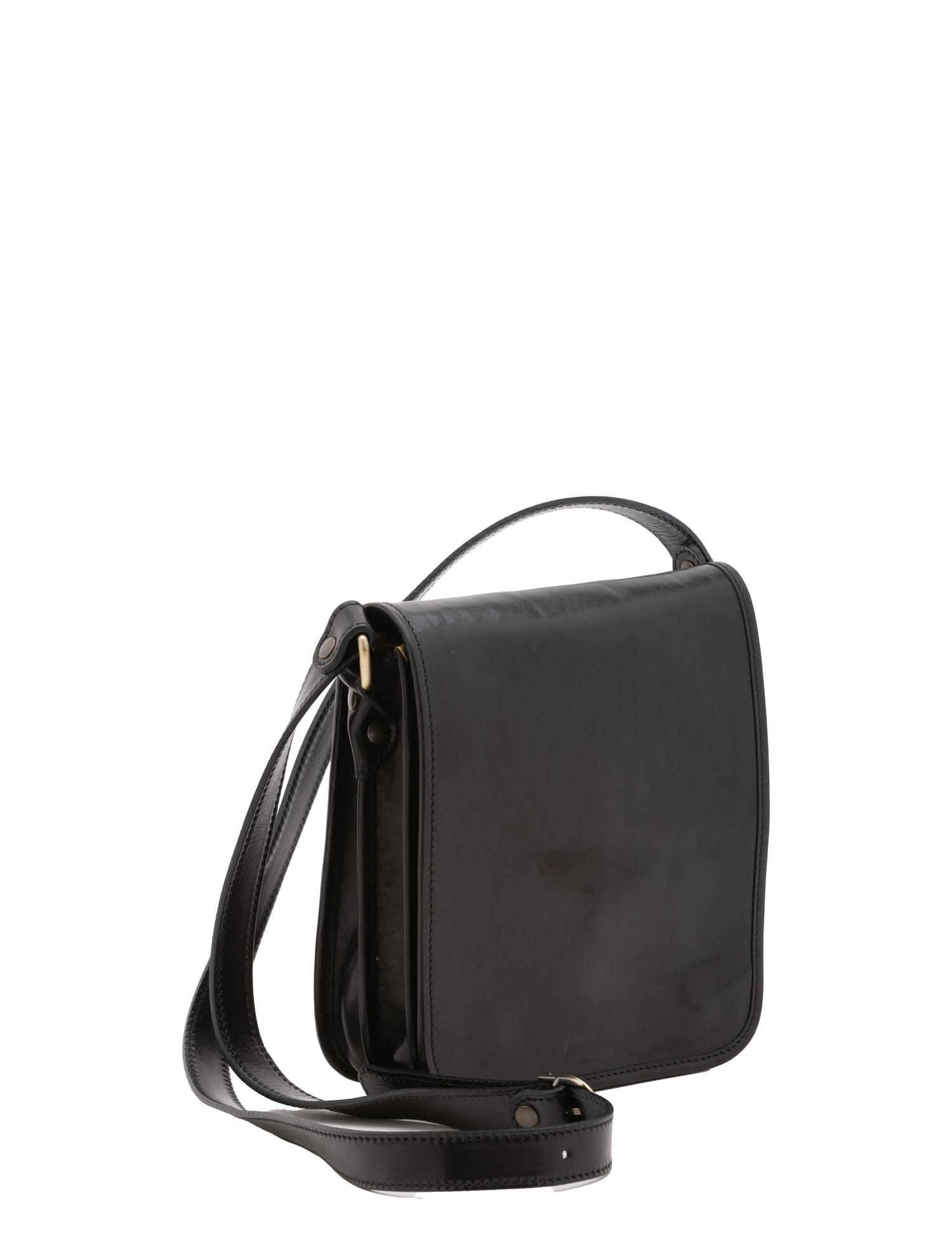 Borsa a tracolla uomo in vera pelle Made in Italy 5552-Nero I Fratelli