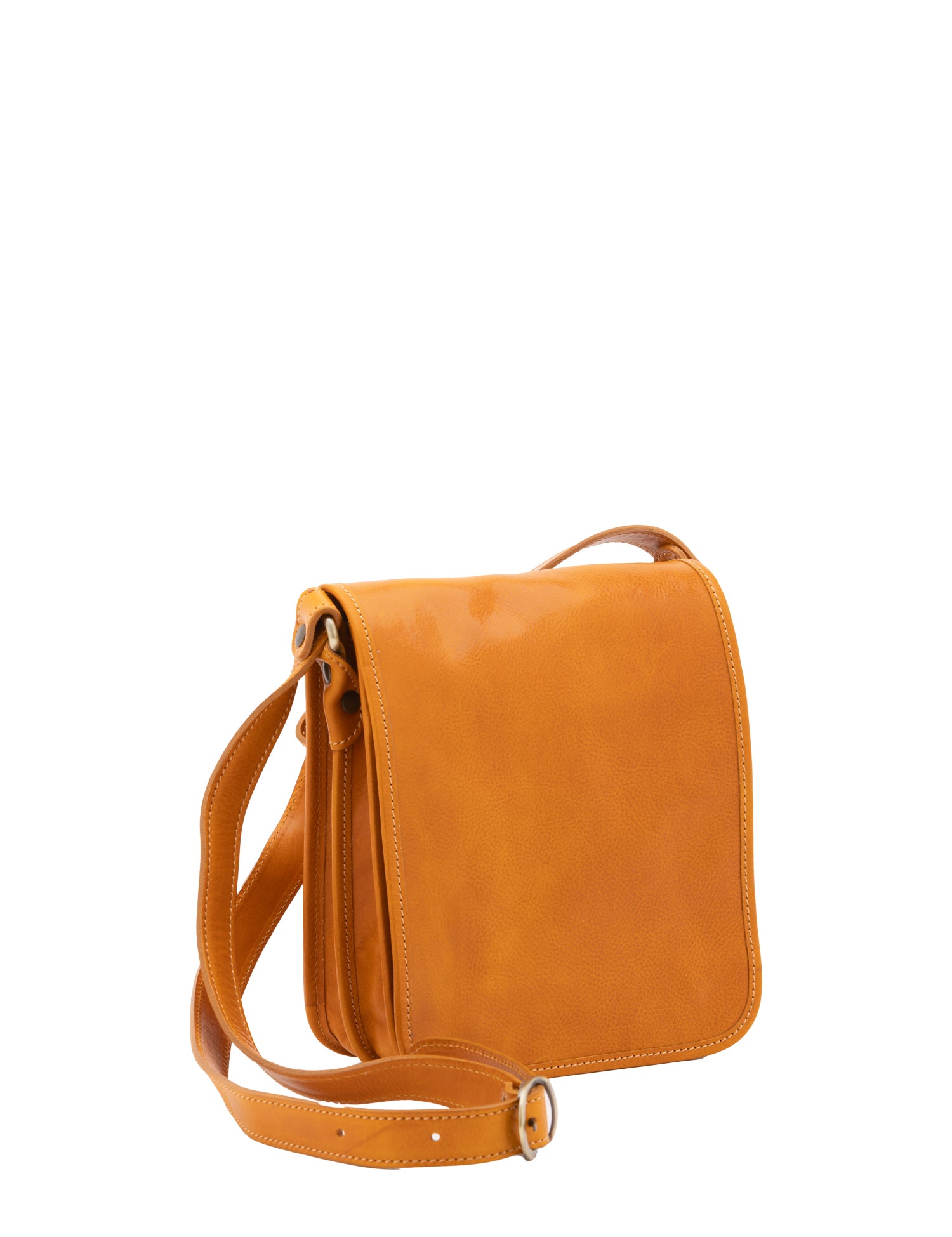 Borsa a tracolla uomo in vera pelle Made in Italy 5552-Senape I Fratelli